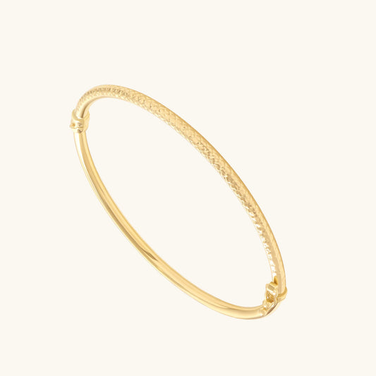 Textured Bangle Bracelet in Gold