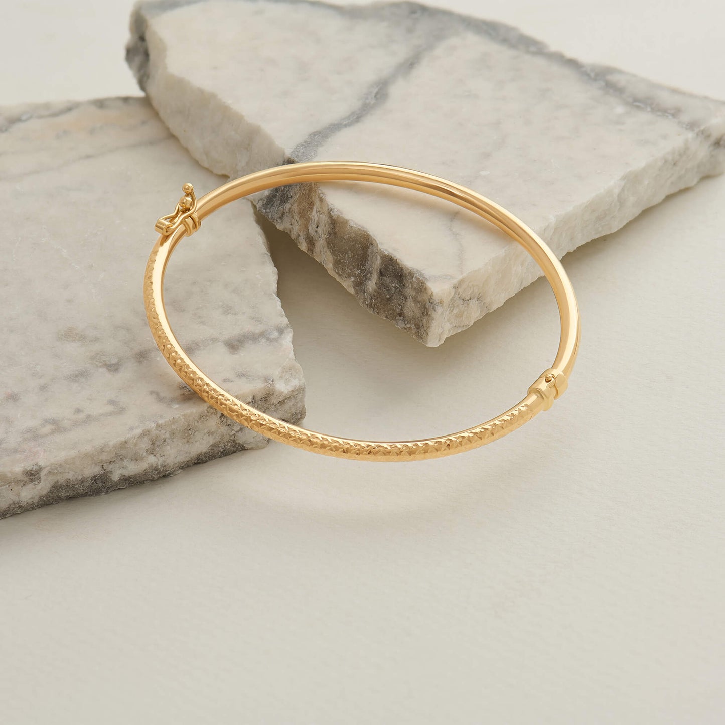 Textured Bangle Bracelet in Gold