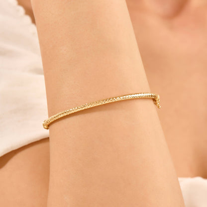 Textured Bangle Bracelet in Gold