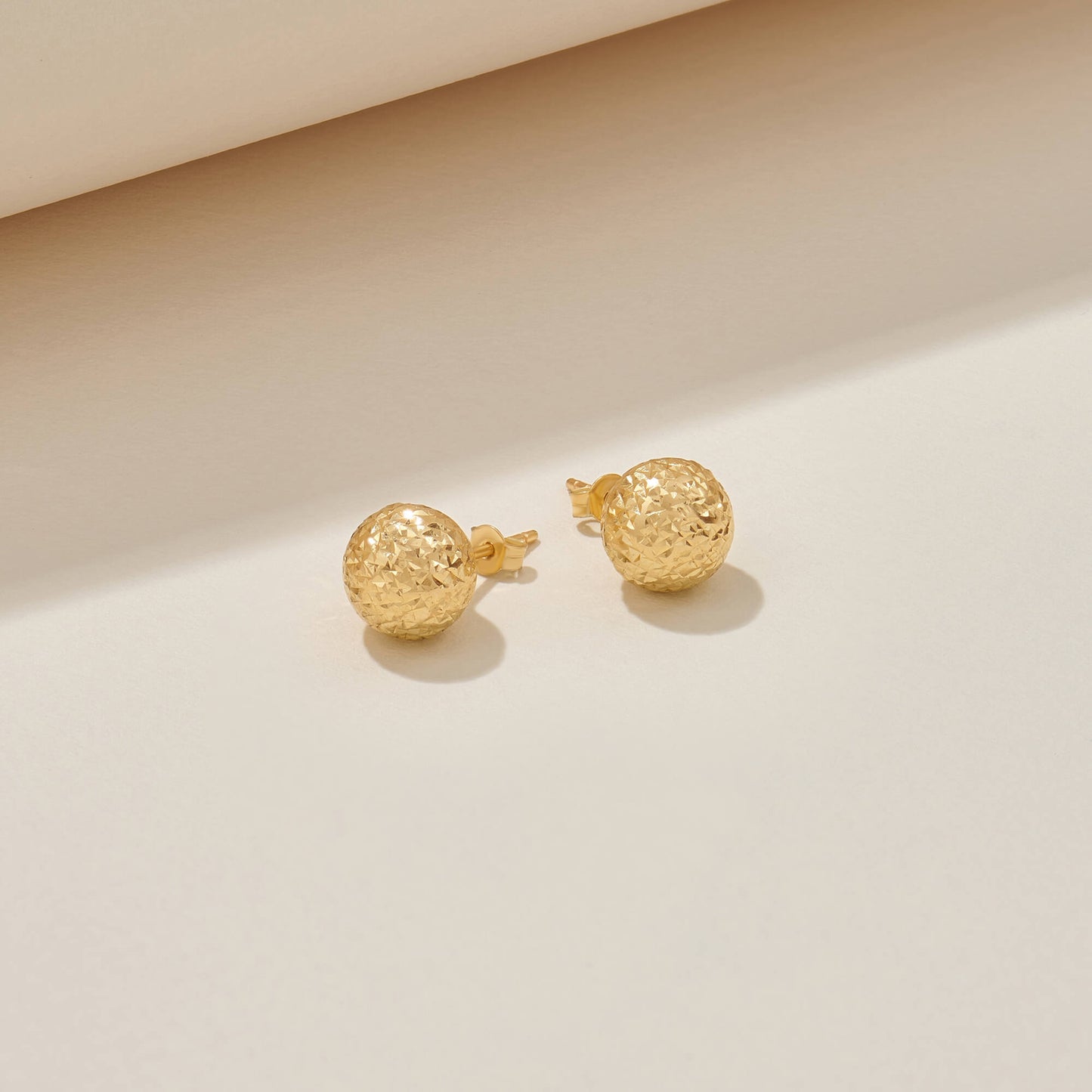 Textured Button Stud Earrings in Gold