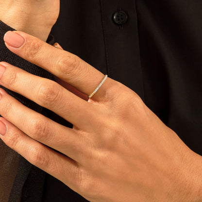 Tiny Diamond Ball Ring in Gold