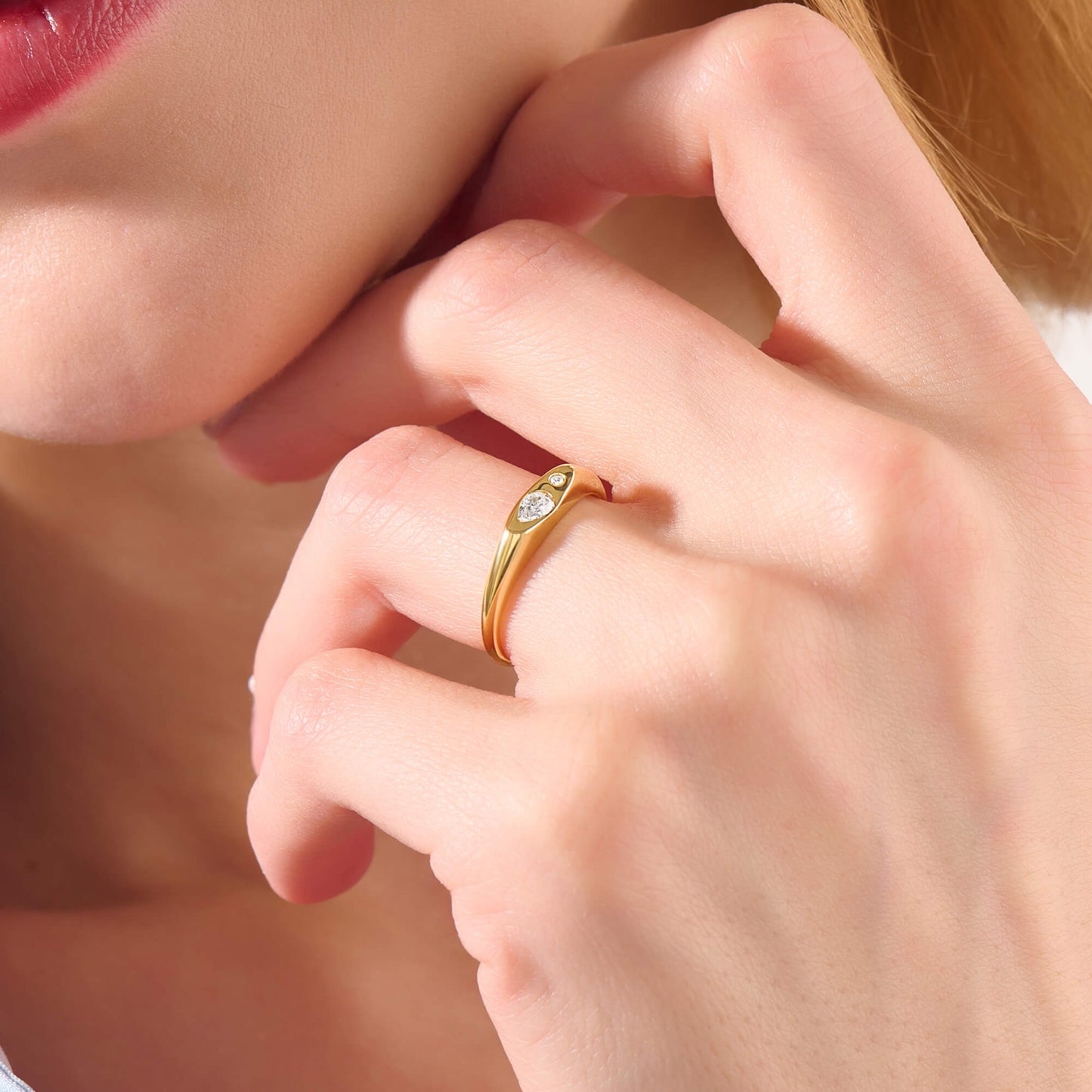 Toi et Moi Signet Ring - Gold Vermeil