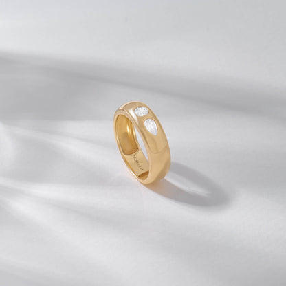 Toi et Moi Lab-Grown Diamond Band Ring in Gold