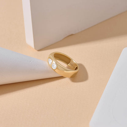 Toi et Moi Lab-Grown Diamond Band Ring in Gold