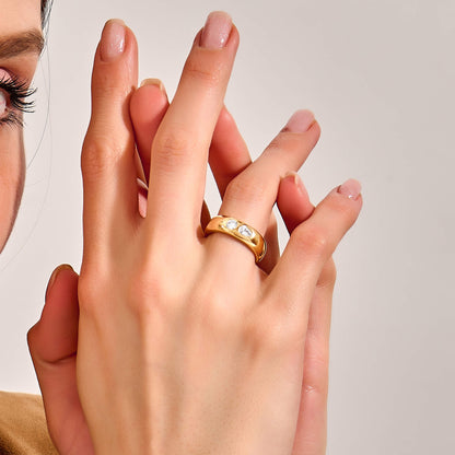 Toi et Moi Diamond Band Ring in Gold