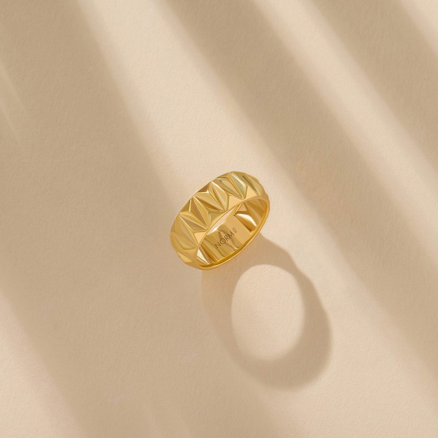 Triangle Bold Band Ring - Gold Vermeil