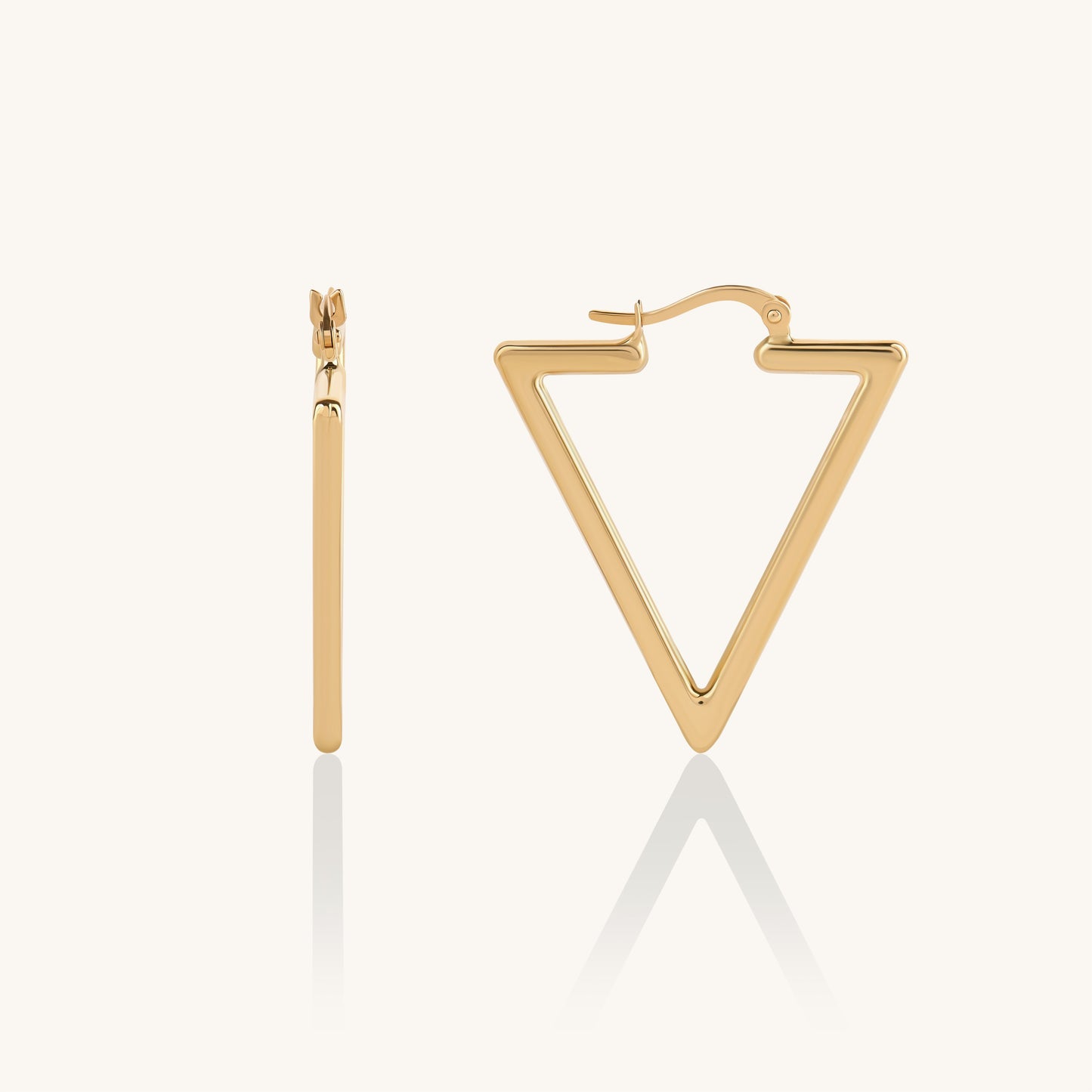 Triangle Hoop Earrings in Gold
