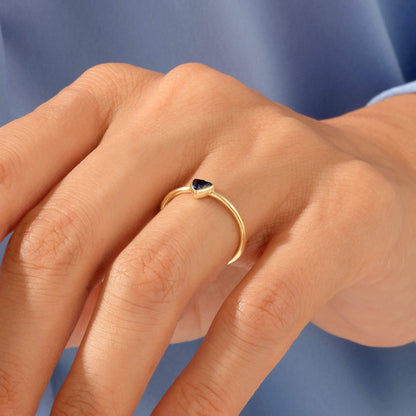 Triangle Sapphire Ring in Gold