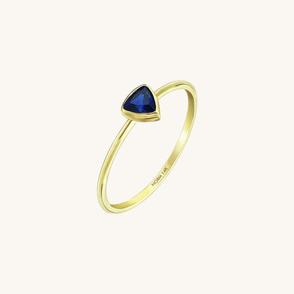 Triangle Sapphire Ring in Gold