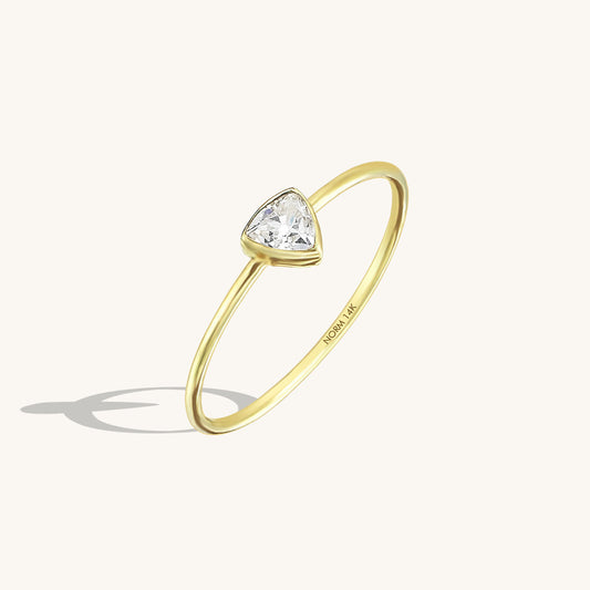 Triangle Solitaire Ring in Gold