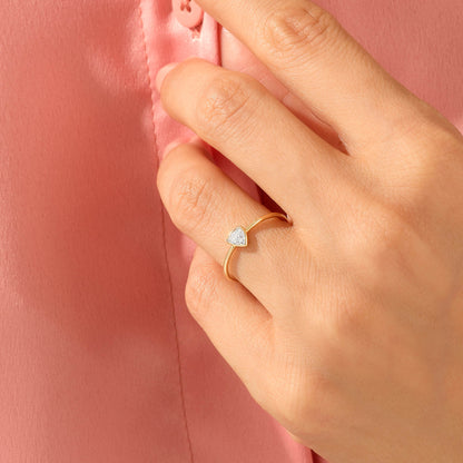 Triangle Solitaire Ring in Gold