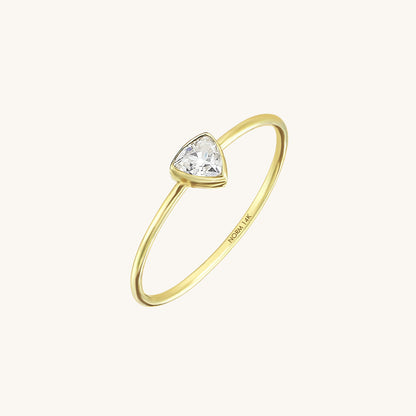 Triangle Solitaire Ring in Gold