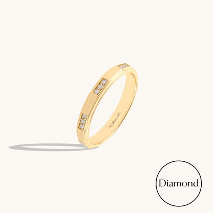 Trio Diamond Band Ring in Gold