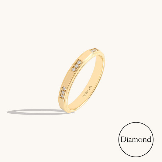 Trio Diamond Band Ring in Gold