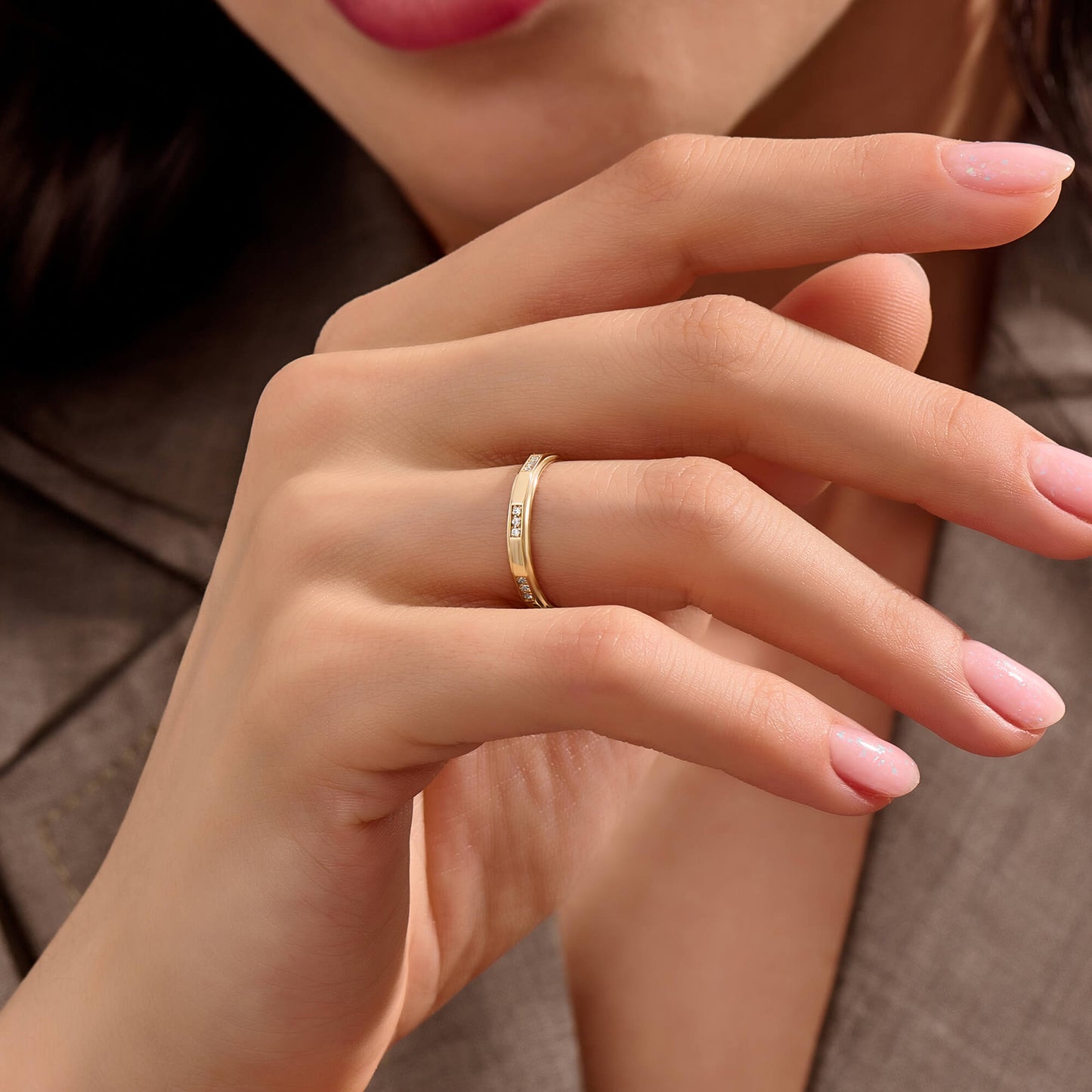 Trio Diamond Band Ring in Gold