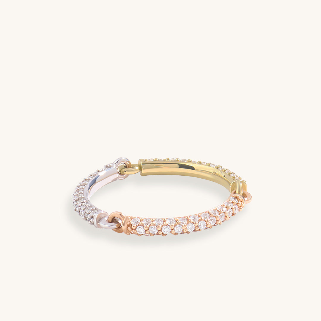 Trio Link Full Eternity Ring in Gold
