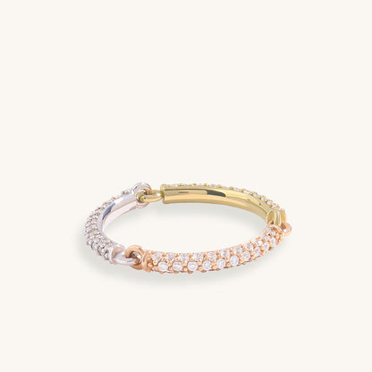 Trio Link Full Eternity Ring in Gold