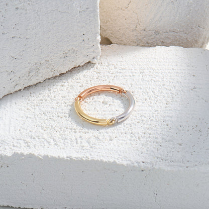 Trio Link Ring in Gold