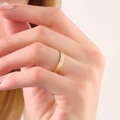 Triple Band Ring - Gold Vermeil