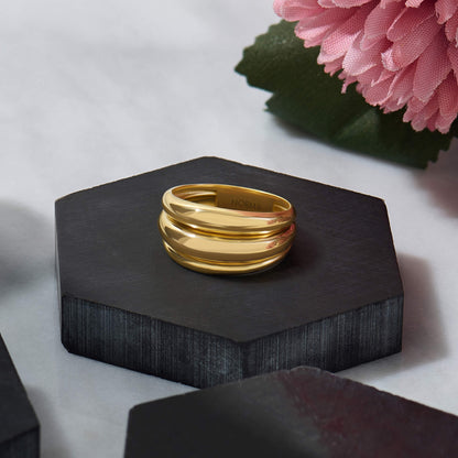 Triple Dome Ring - Gold Vermeil