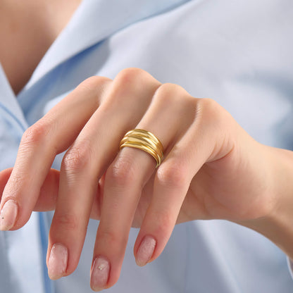 Triple Dome Ring - Gold Vermeil