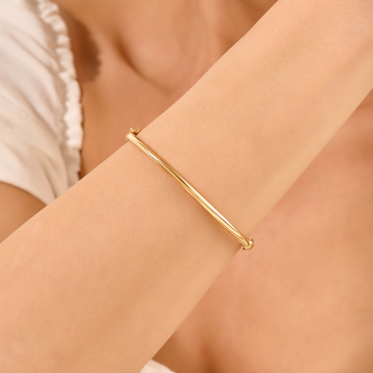 Tube Bangle Bracelet in Gold