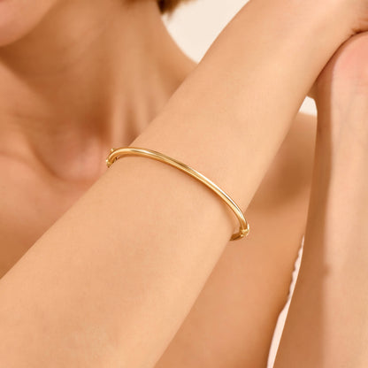Tube Bangle Bracelet in Gold