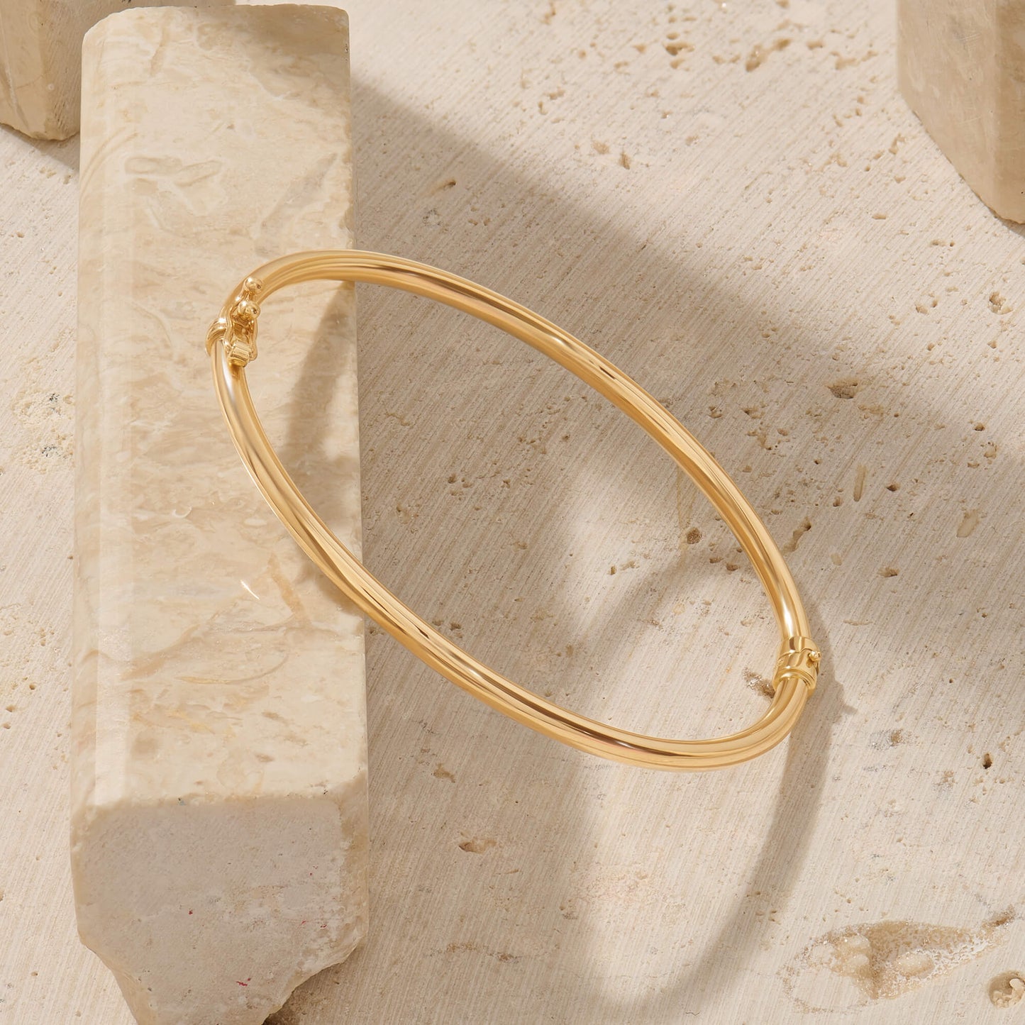 Tube Bangle Bracelet in Gold