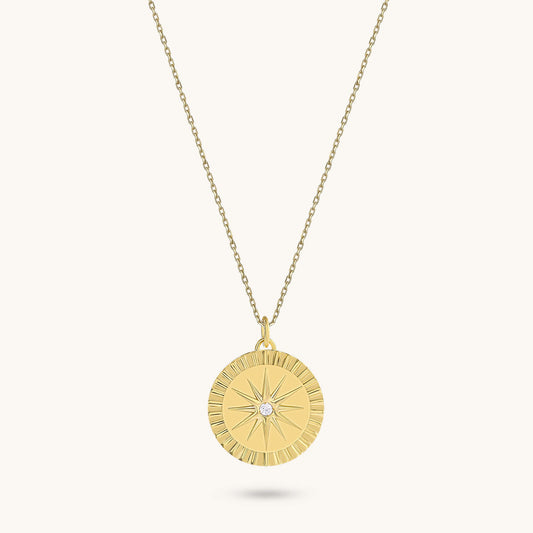 Twelve Point Star Necklace - Gold Vermeil