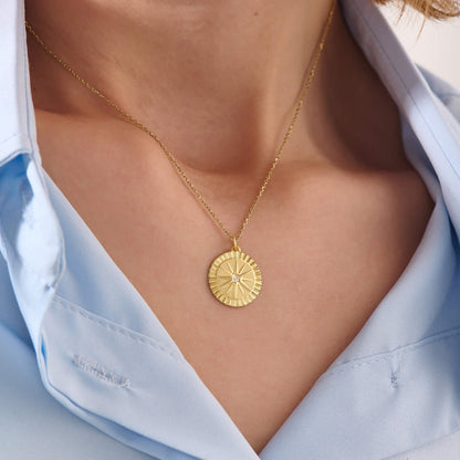 Twelve Point Star Necklace - Gold Vermeil