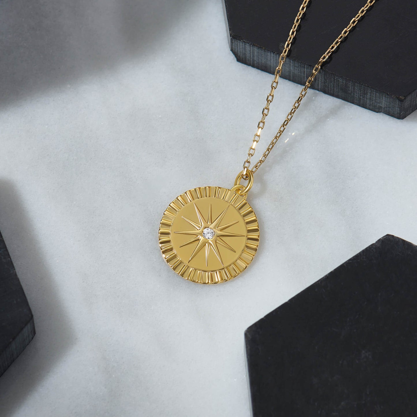 Twelve Point Star Necklace - Gold Vermeil