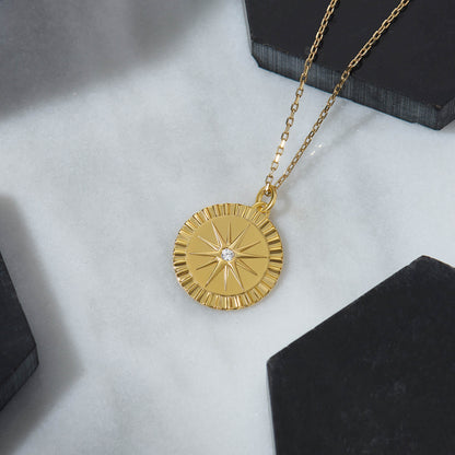 Twelve Point Star Necklace - Gold Vermeil