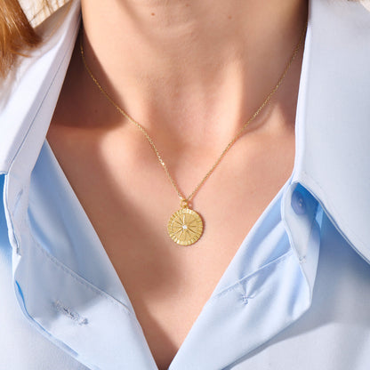 Twelve Point Star Necklace - Gold Vermeil