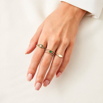 Twined Emerald Ring in Gold