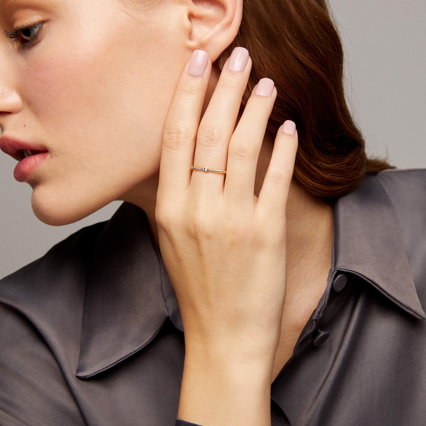 Twined Solo Ring in Gold