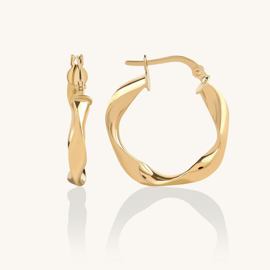Twirl Hoop Earrings in Gold