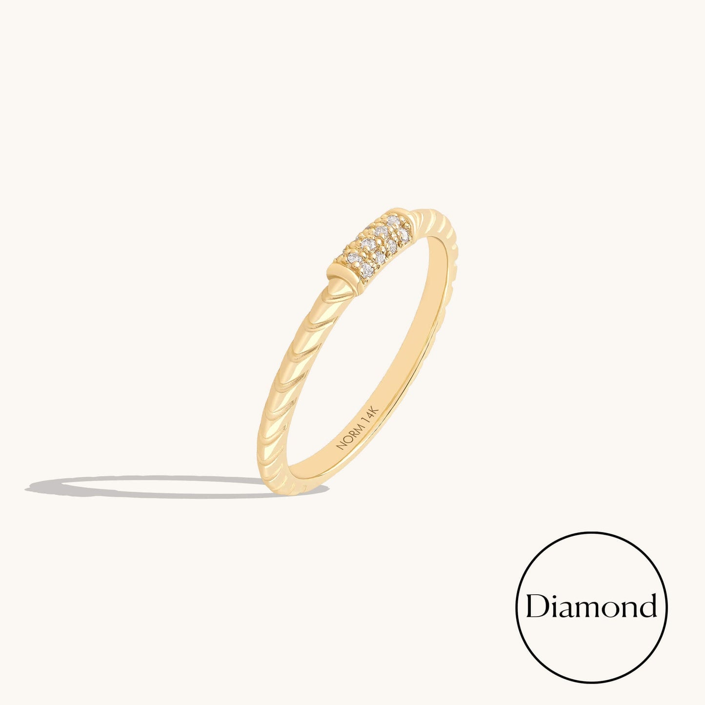 Twisted Diamond Promise Ring in Gold