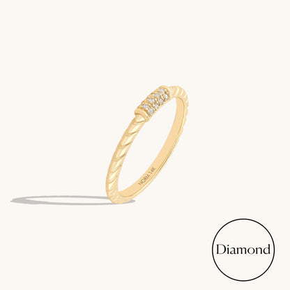 Twisted Diamond Promise Ring in Gold