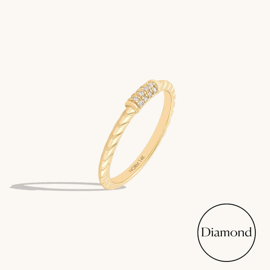 Twisted Diamond Promise Ring in Gold