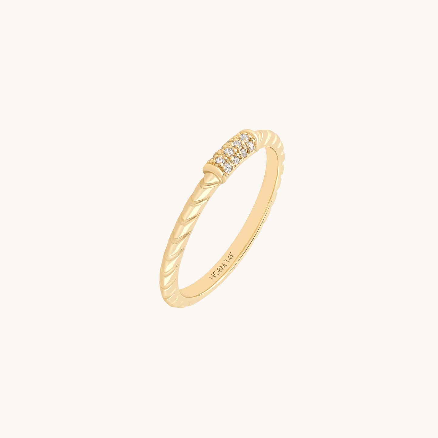 Twisted Diamond Promise Ring in Gold