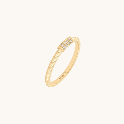 Twisted Diamond Promise Ring in Gold