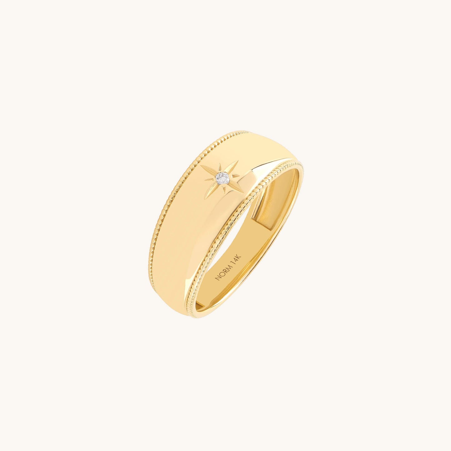 Twisted Diamond Star Dome Ring in Gold