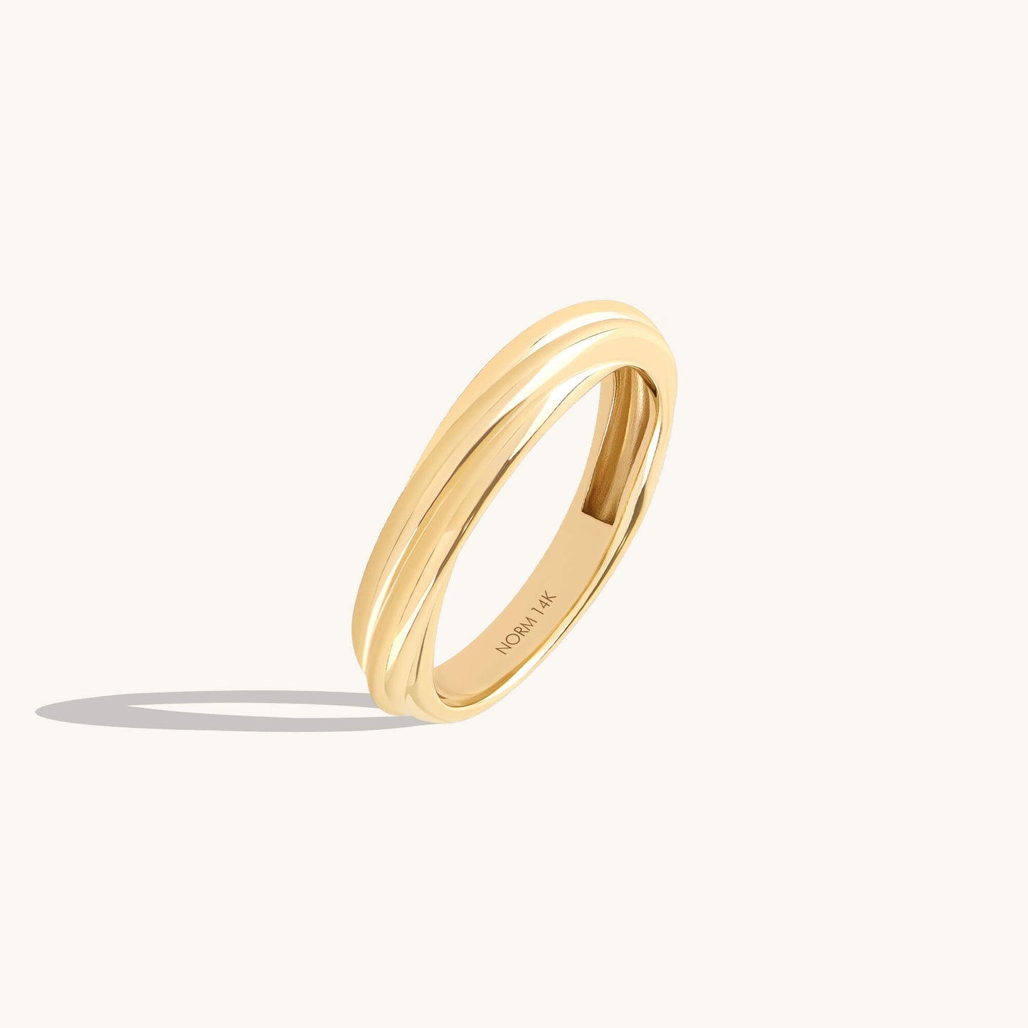 Twisted Dome Band Ring in Gold