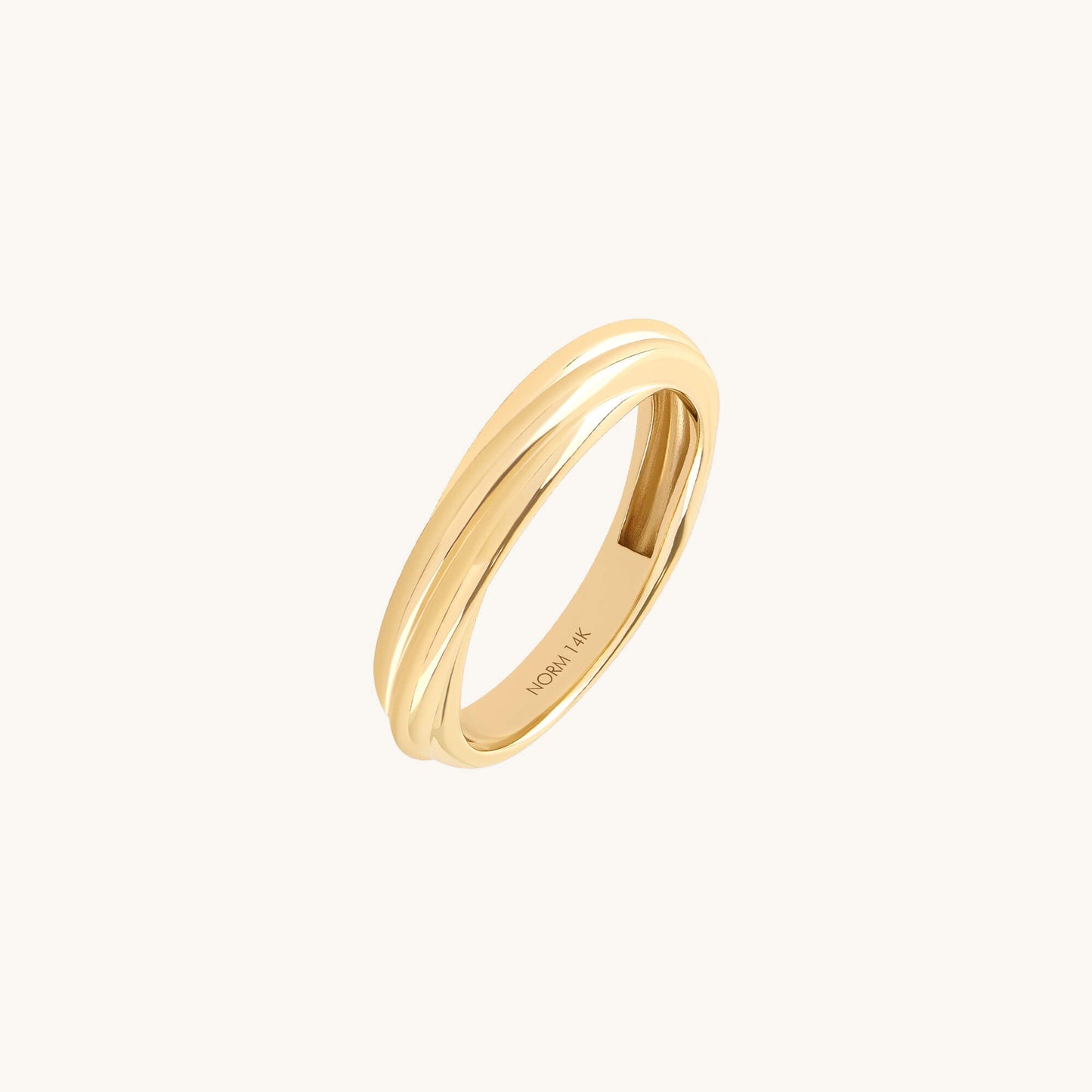 Twisted Dome Band Ring in Gold