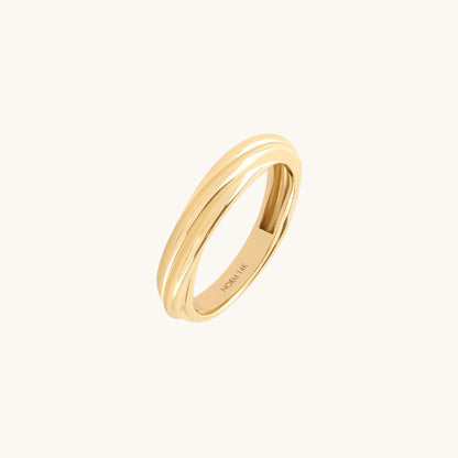 Twisted Dome Band Ring in Gold