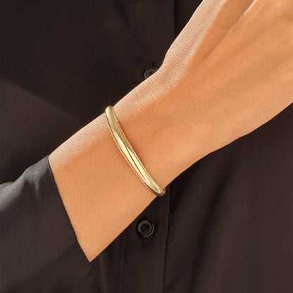Twisted Dome Cuff Bracelet in Gold