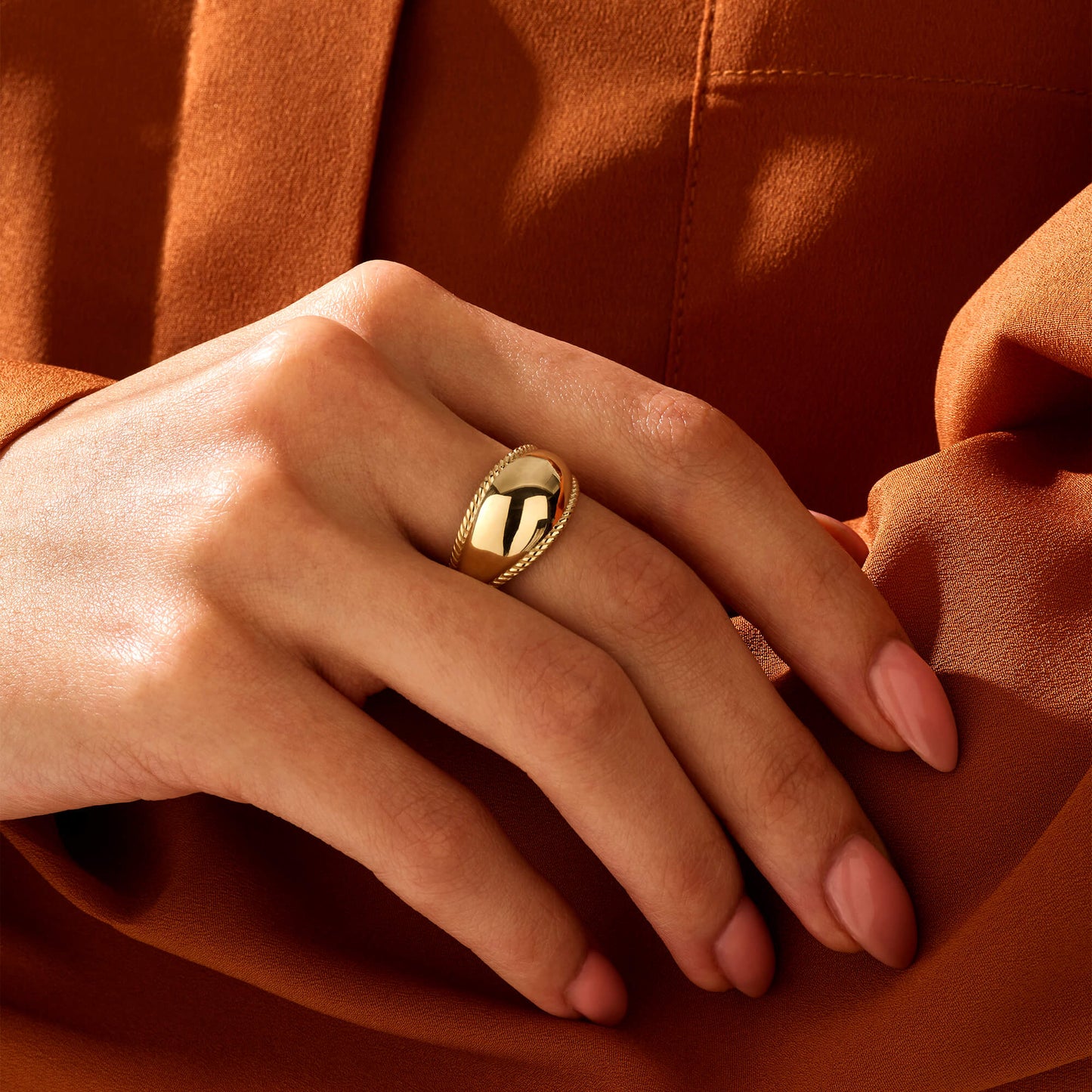 Twisted Dome Ring in Gold