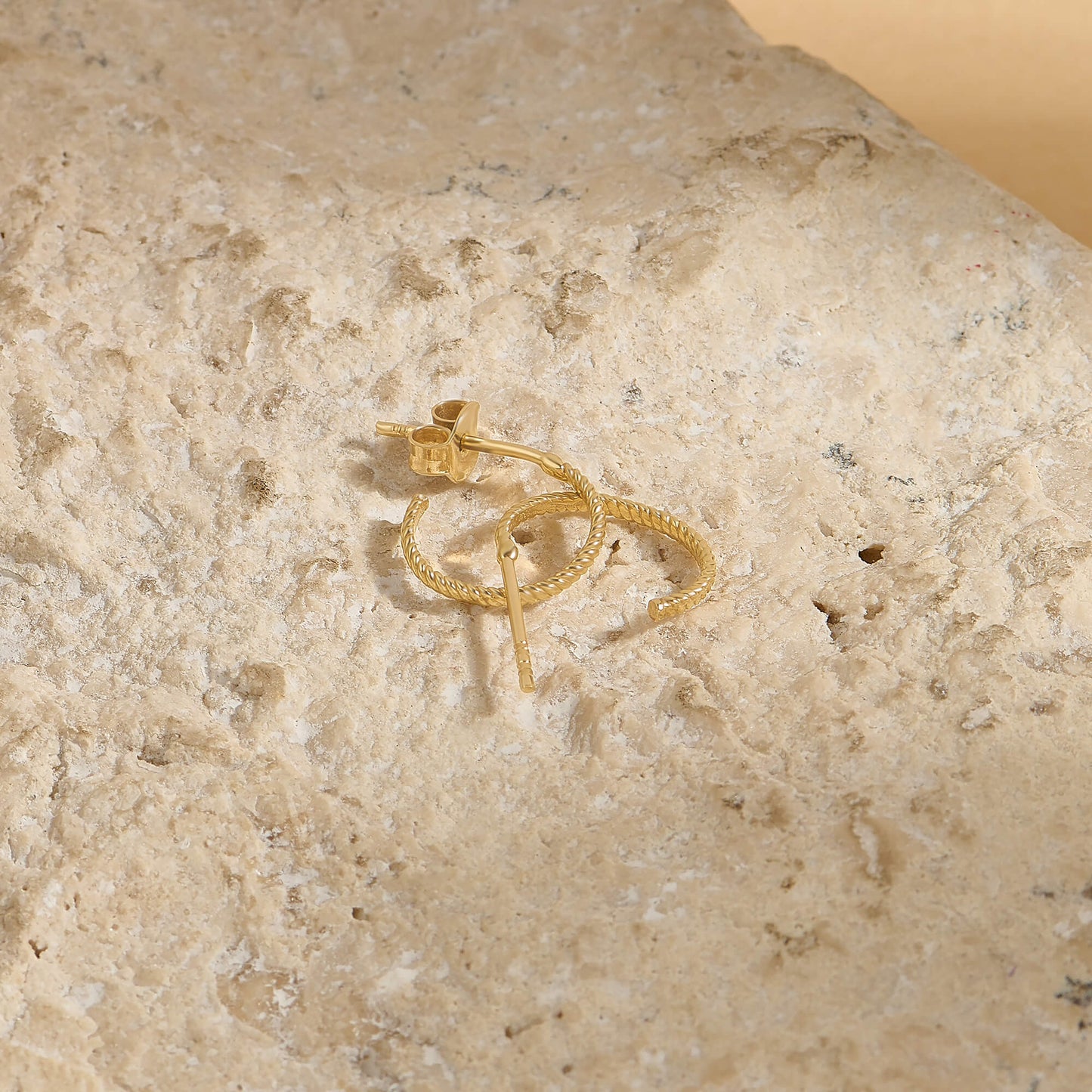 Twisted Earrings in Gold