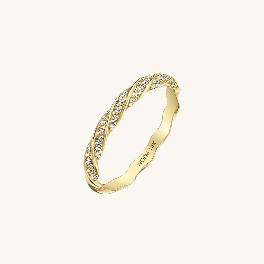Twisted Half Eternity Wedding Ring in Gold