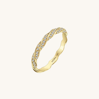 Twisted Half Eternity Wedding Ring in Gold